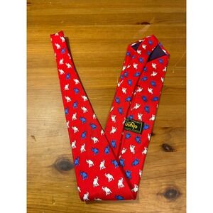Alynn Neckwear Red Elephant Novelty Silk Tie Made in USA